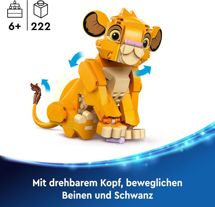 LEGO, Disney Simba, das Löwenjunge des Königs, Bauspielzeug für Kinder, Fantasy-Spielset mit Löwenfi