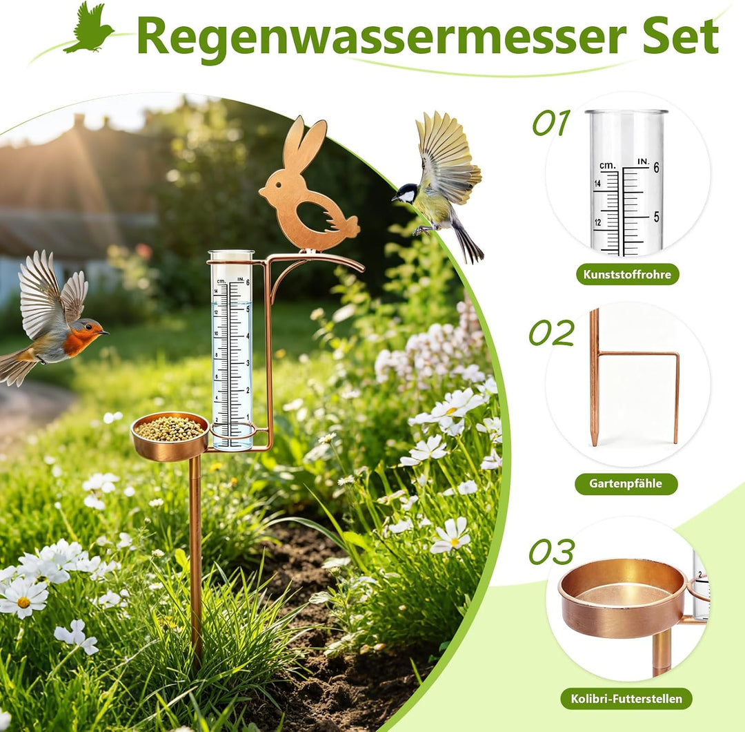 Regenmesser Frostsicher Regenmesser Garten Regenwassermesser mit Erdspiess | Gartendeko Niederschlag