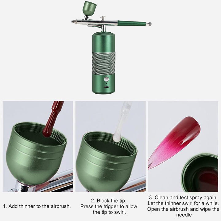 Nagel-Luftbürste – Airbrush-Maschine | Kabellose Farbmaschine für Make-up, Haare, Graffiti, Schuh, K