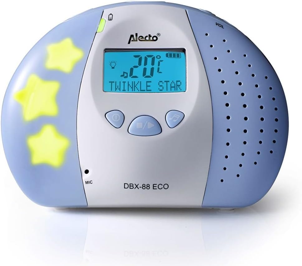 Alecto DBX-88 Eco DECT Digitales Babyphone hohe Reichweite bis zu 300 m. (100% störungsfrei), Gegens