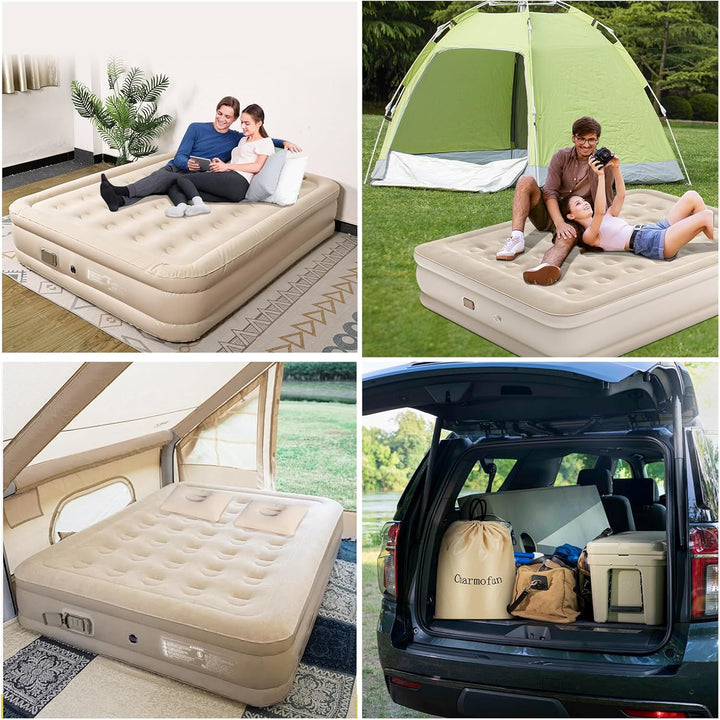 Luftmatratze 2 Personen, Luftbett 2 Personen 200 x 154 x 43cm, Luftmatratze Selbstaufblasend mit Int