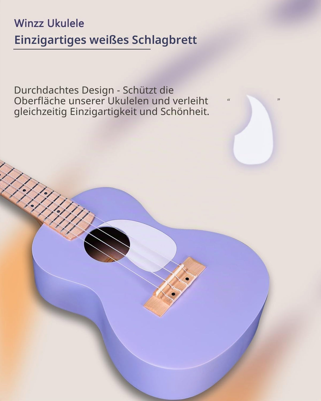 Winzz Ukulele Kinder Konzert, Ukulele Erwachsene Anfänger Set, 23 Zoll, mit 9 Zubehör, Kleine Einste