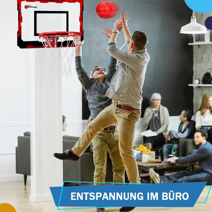 Mini Basketballkorb Basketball Reifen für Kinder Erwachsene, über Tür Basketball Reifen mit 3 Gummib