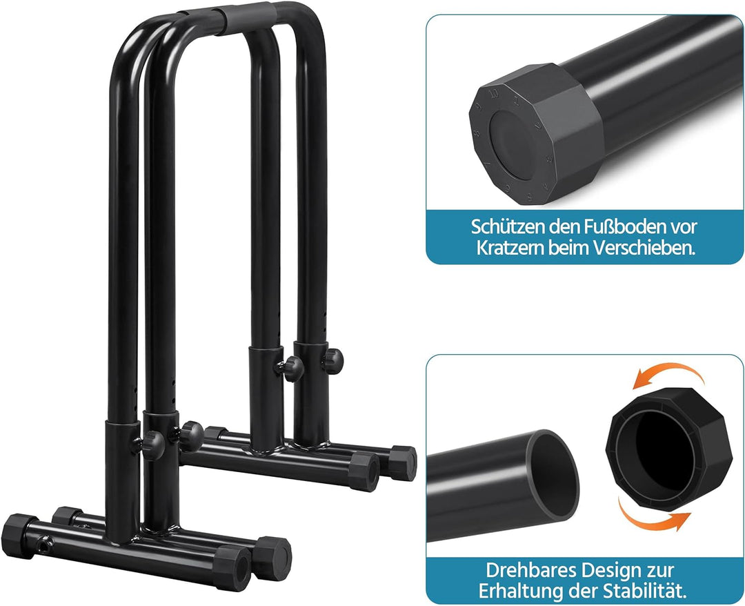 Yaheetech Dip Barren Fitness Dip Station Parallettes Gymnastik Calisthenics Equipment mit Steckverbi