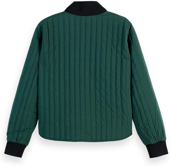 Scotch & Soda Damen Printed Reversible Bomber Jacket Bomber (1er Pack) L Amsterdam Green/ Nieuw Blos