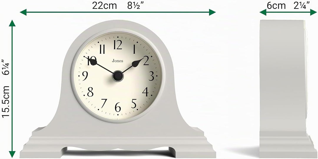 JONES CLOCKS® Speakeasy Kaminsimsuhr - Traditionelles/Klassisches Design - Schlafzimmeruhr - Wohnzim