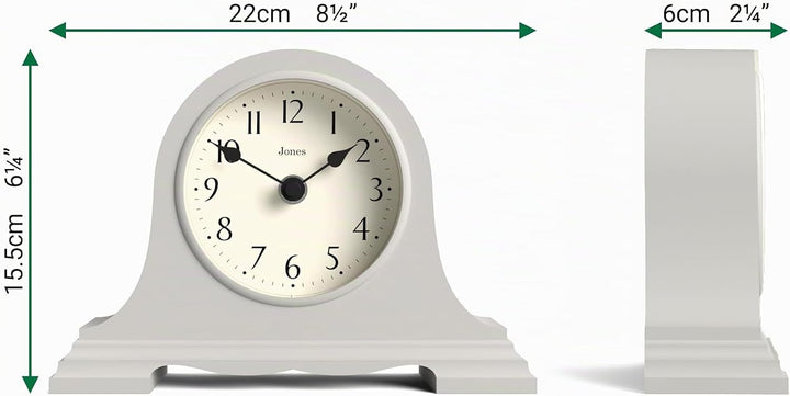 JONES CLOCKS® Speakeasy Kaminsimsuhr - Traditionelles/Klassisches Design - Schlafzimmeruhr - Wohnzim
