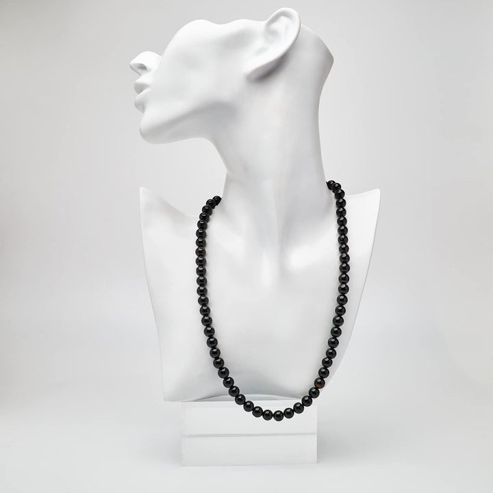 Handgemachte Herren Perlenkette Kette Tigerauge Onyx Grau Achat Jaspis | 8MM Natürliche Edelsteine H