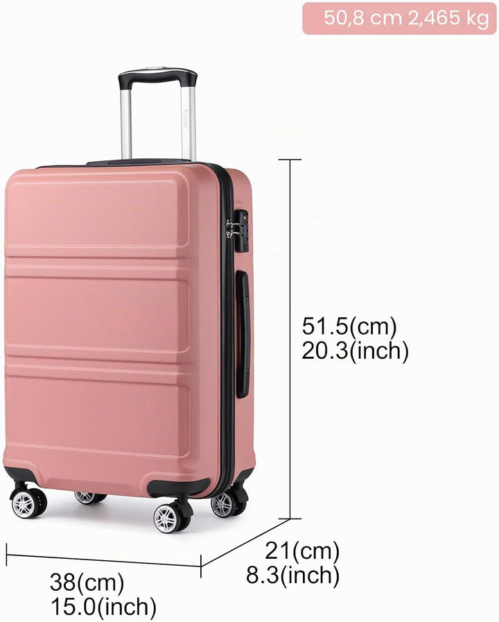 KONO Koffer Trolley Hartschale Handgepäck Zwillingsrollen Leichtgewicht ABS Kabinentrolley Reisekoff