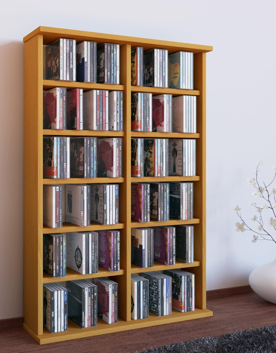 VCM 50443 Regal Schrank DVD CD Rack Medienregal Medienschrank Aufbewahrung Holzregal Standregal Möbe