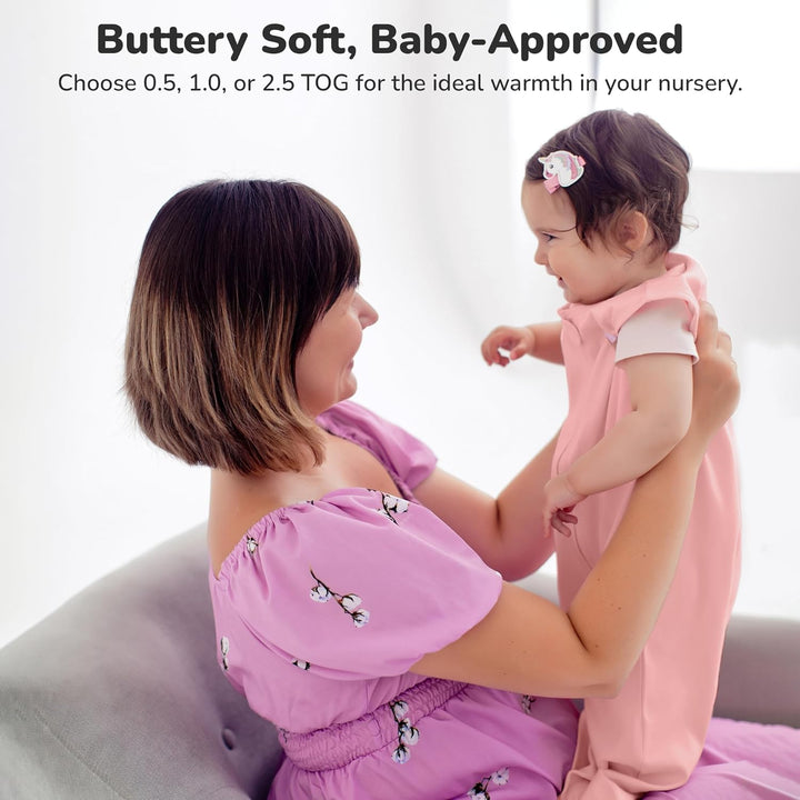 Mama Cheetah Baby Sleep Sack 2.5 TOG, Organic Cotton Baby Wearable Blanket with Two-Way Zipper, Swad