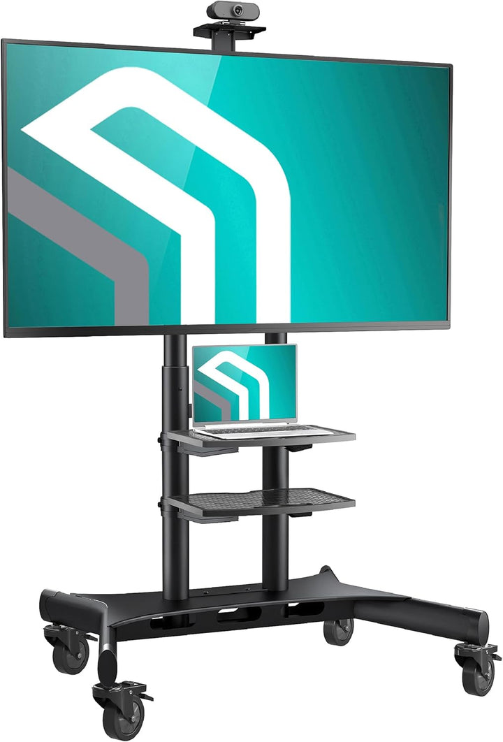 ONKRON Mobiler TV Ständer höhenverstellbar für 50” - 86” TVs bis zu 105 kg - Fernsehständer mit Roll