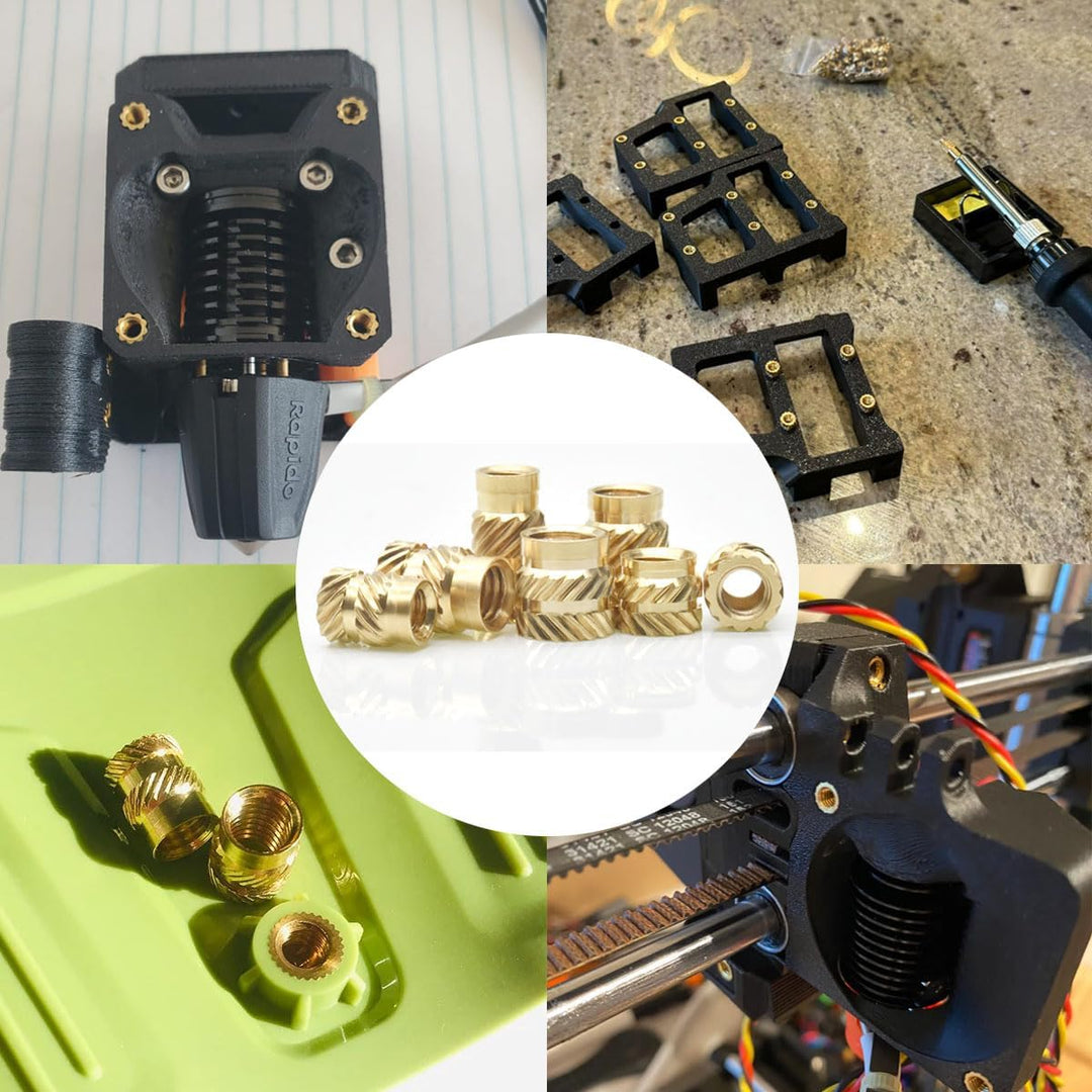 Heat Set Insert Tools Kit Brass Nuts 3D Printing 60W Digital Soldering Iron and 380pcs Kit Threaded