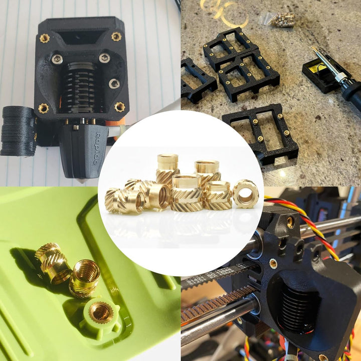 Heat Set Insert Tools Kit Brass Nuts 3D Printing 60W Digital Soldering Iron and 380pcs Kit Threaded