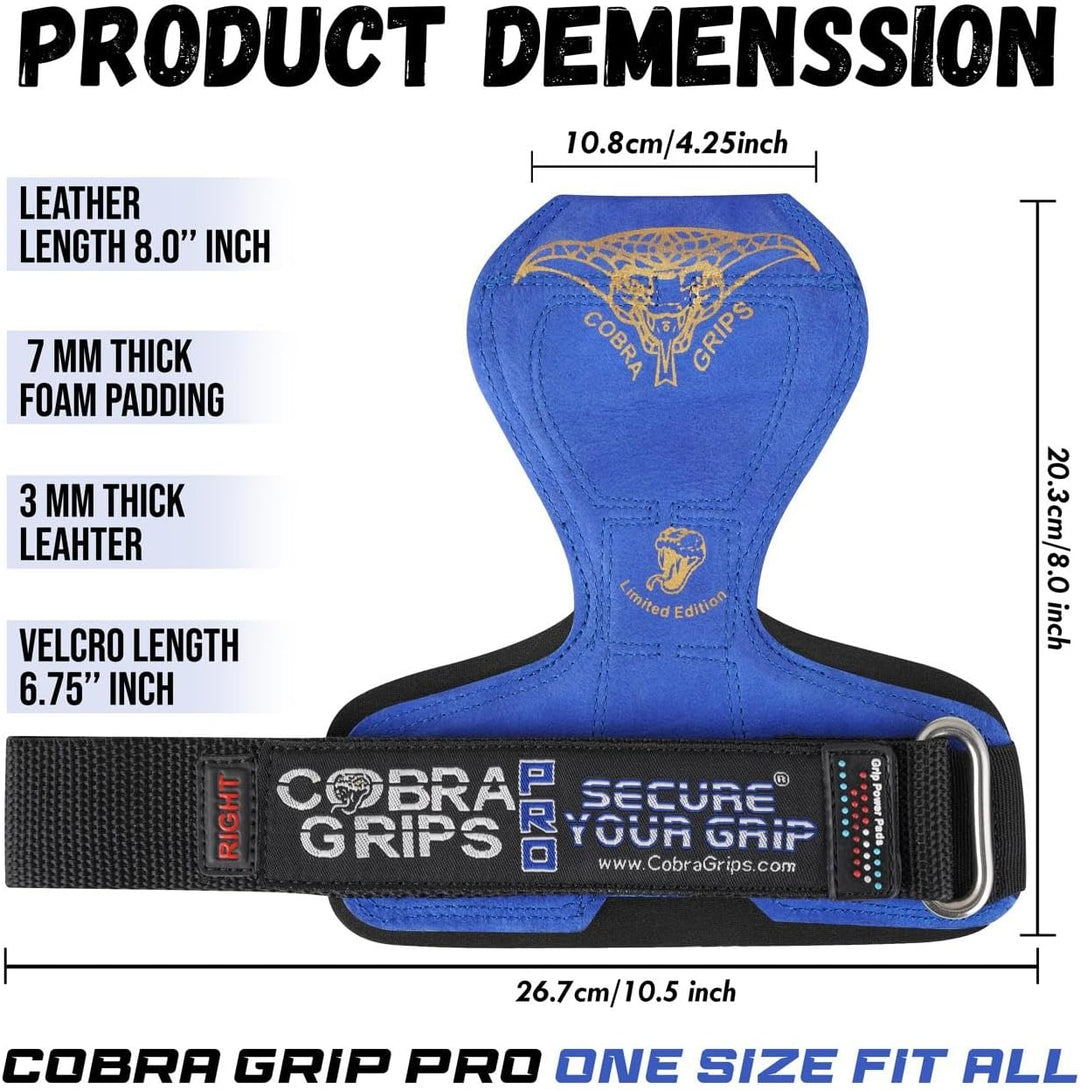 Cobra Grips V2 Lifting Griffe Gewicht Versa Handschuhe Alternative Power, Blau
