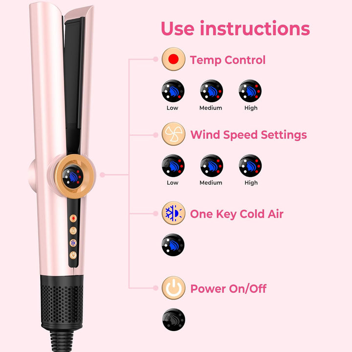 OKWRAP Air Straightener 110000RPM, Föhn Glätteisen, Haarglätter mit Luft 1200W, Glätteisen mit Föhn