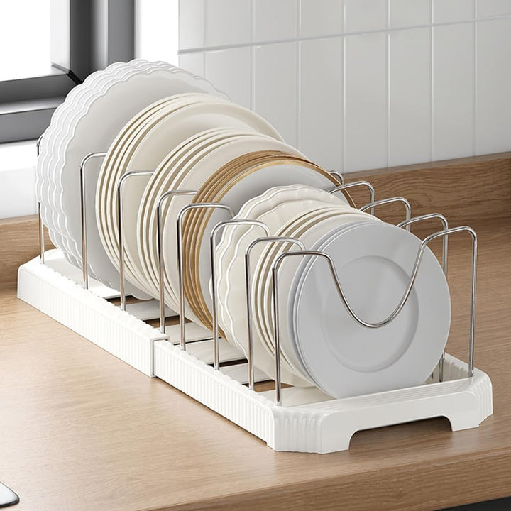 Pfannenhalter für Schublade, Topfdeckelhalter, Erweiterbarer Topfdeckelhalter mit 7 Verstellbaren Te