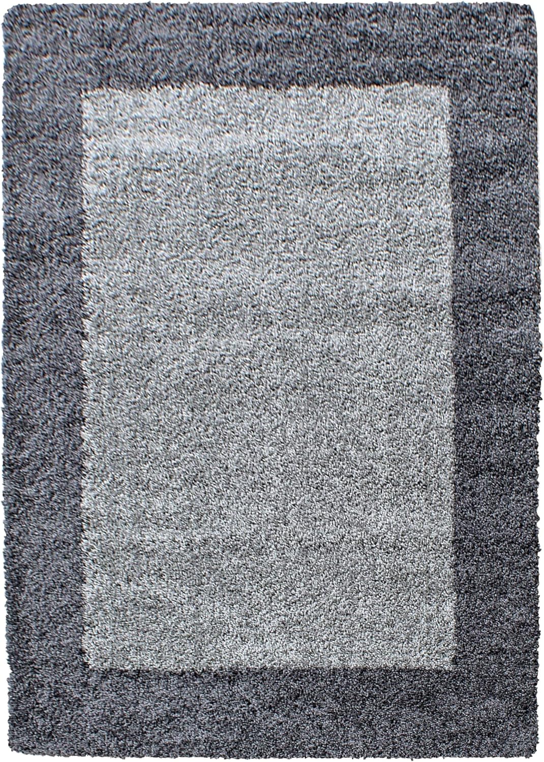 HomebyHome Shaggy Teppich Wohnzimmer 160 x 230 cm - Shaggy Teppich Hochflor Grau Extra Weich und Fla
