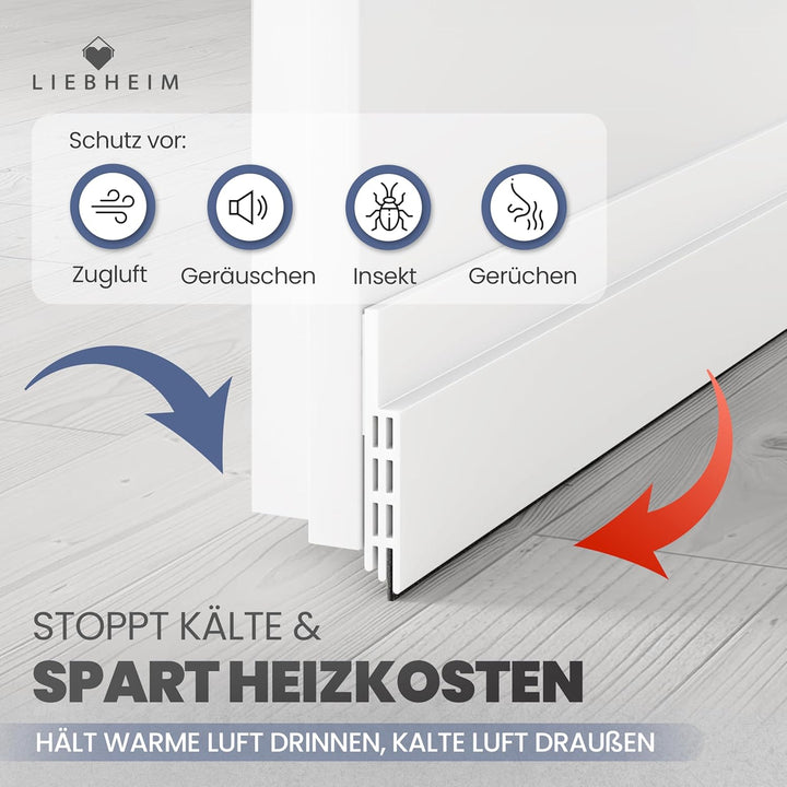 Türdichtung Unten - Premium Zugluftstopper für Türen - Bürstendichtung - Tür Dichtung - Zugluftstopp