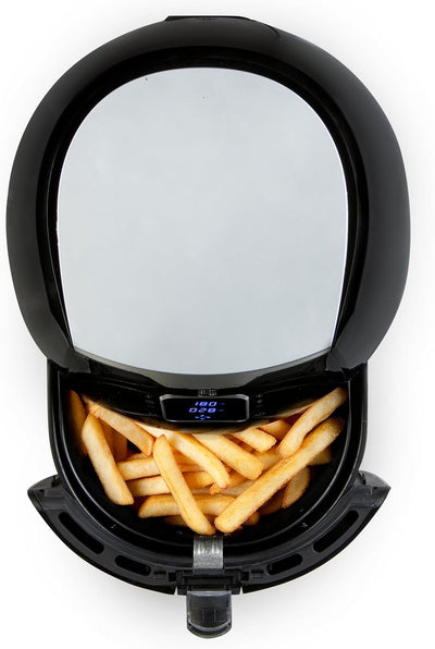 DOMO DO513FR Airfryer Heissluftfritteuse XXL 5,5 l,Schwarz/Silberfarben