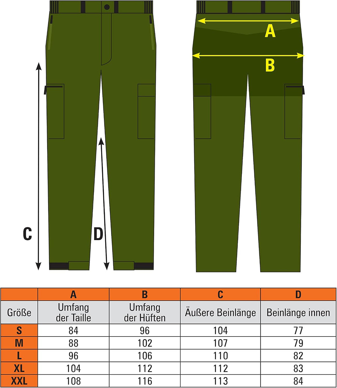 Tandem Baits Herren Cargo Hosen | Outdoorhose Cargohose Wanderhose Trekkinghose für Männer | Freizei