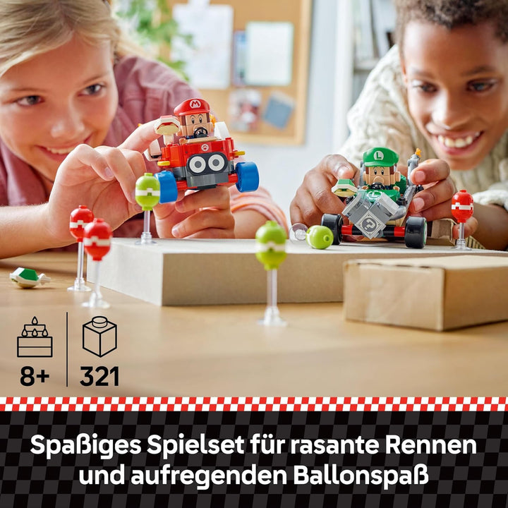 LEGO Super Mario: Mario Kart – Baby Mario vs. Baby Luigi, Nintendo Figuren zum Sammeln, 2 baubare Sp