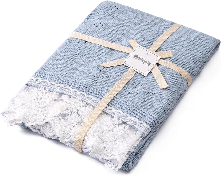 Booulfi Babydecke Junge Mädchen Kleinkind Kleinkind weich Swaddle Empfangen Stricken Baumwolldecke N