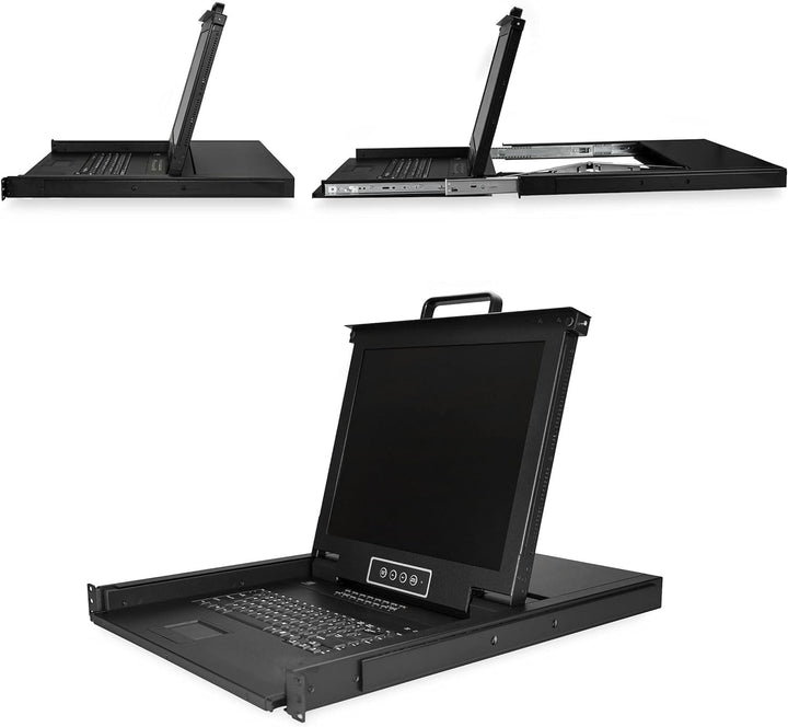 StarTech.com 16 Port Rack KVM Konsole mit 1,8 m Kabeln - US Tastatur(QWERTY), Integrierter KVM Switc