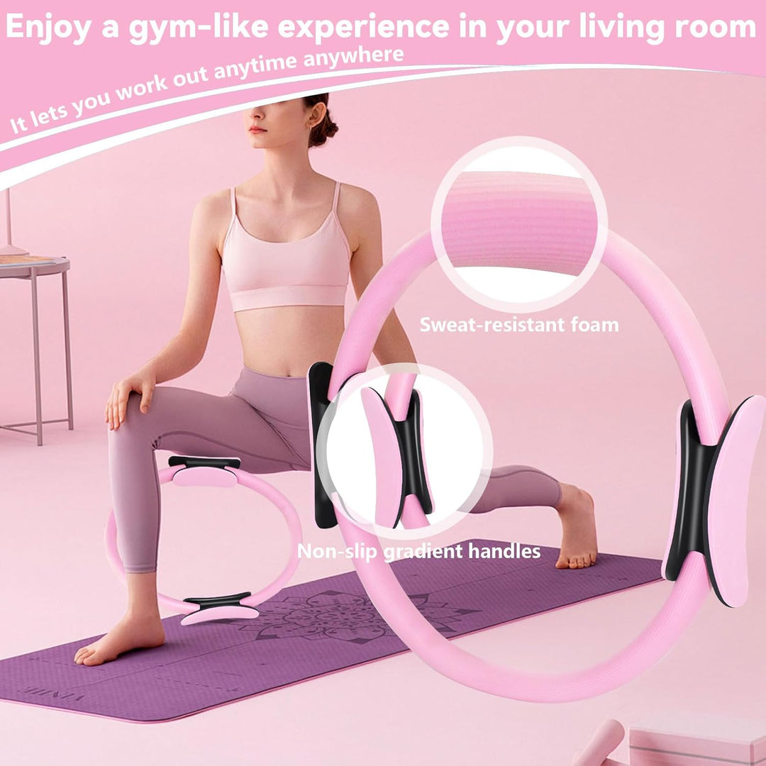 Pilates Ring Set,13 Pilates Ball Pilates Ring Zubehör, Pilates-Ring mit rutschfesten Griffen, ideal