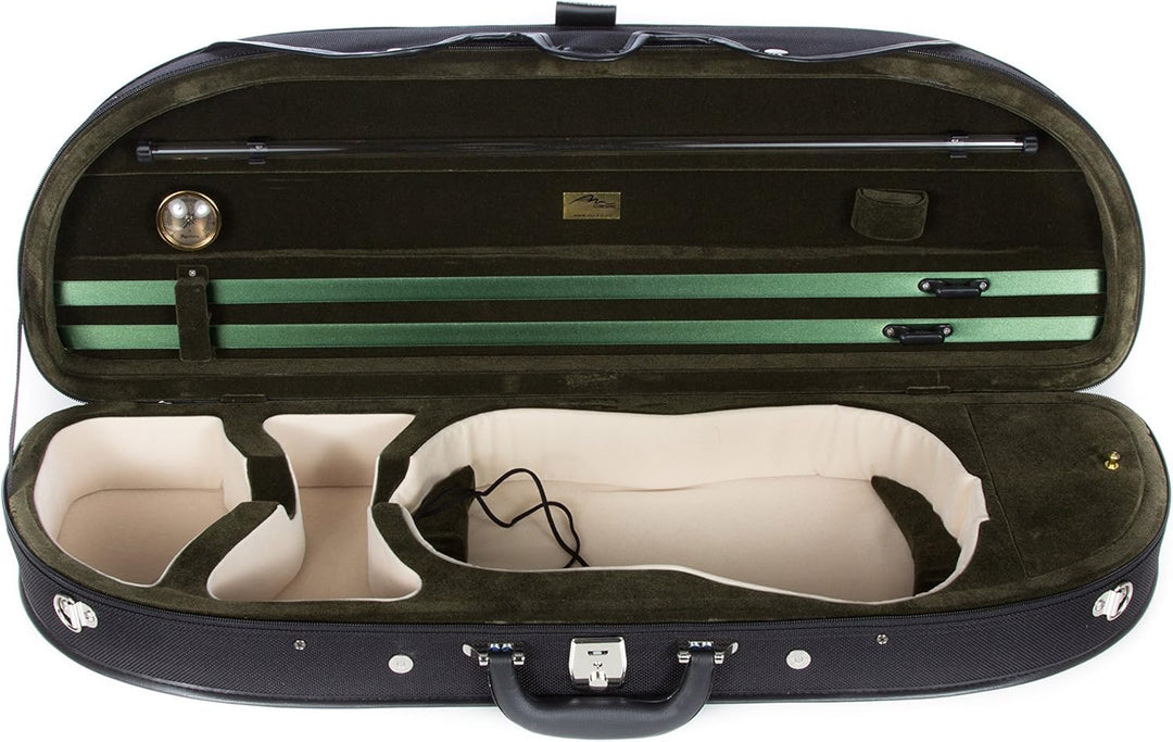 Schaumstoff Geigenkoffer 4/4 Classic Schwarz - Grün M-case