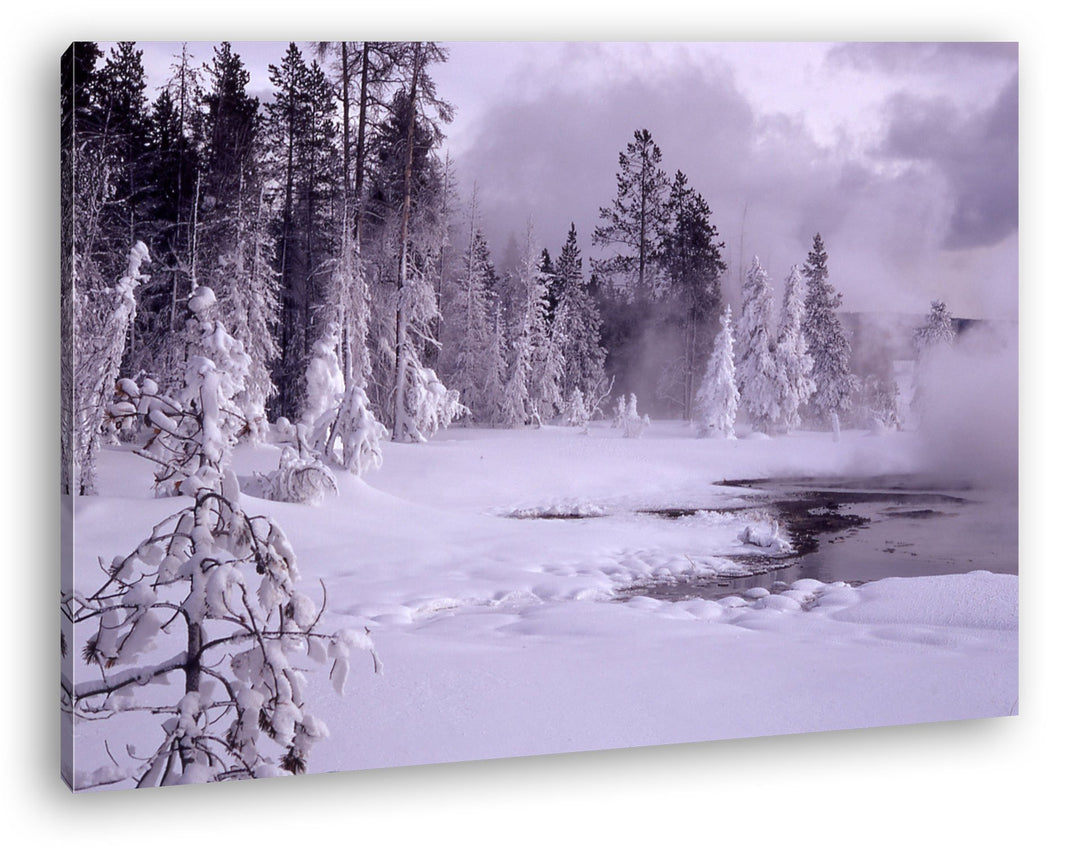 deyoli erstaunliche Schneelandschaft Format: 80x60 als Leinwandbild, Motiv fertig gerahmt auf Echtho