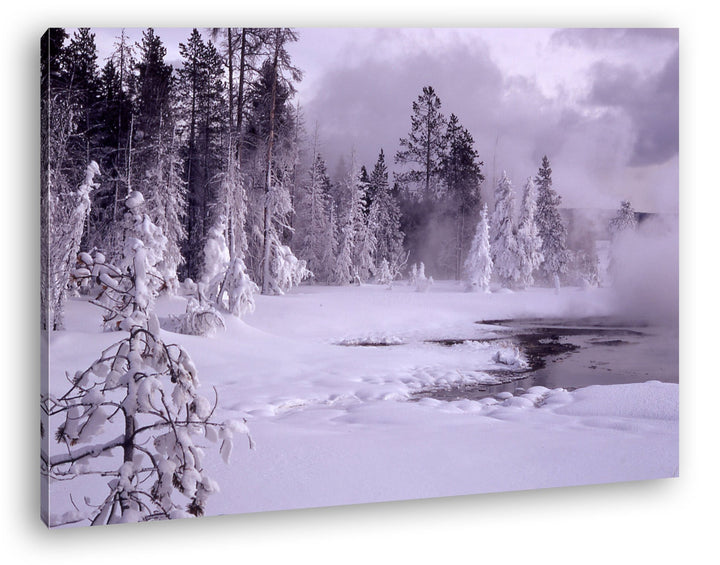 deyoli erstaunliche Schneelandschaft Format: 80x60 als Leinwandbild, Motiv fertig gerahmt auf Echtho
