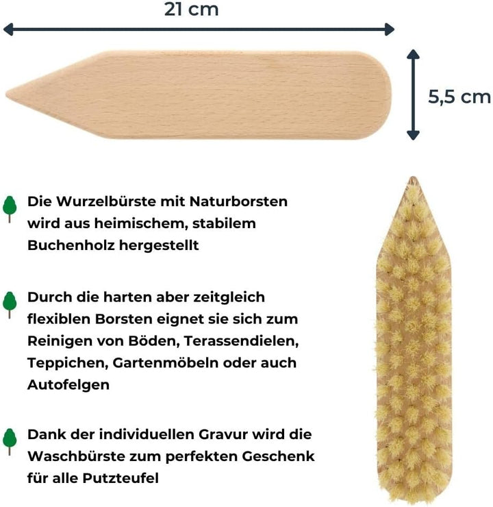 10x HOFMEISTER® Holz-Scheuerbürste, 21 cm, für Starke Verschmutzungen, stabile Fibre-Natur-Borste, v