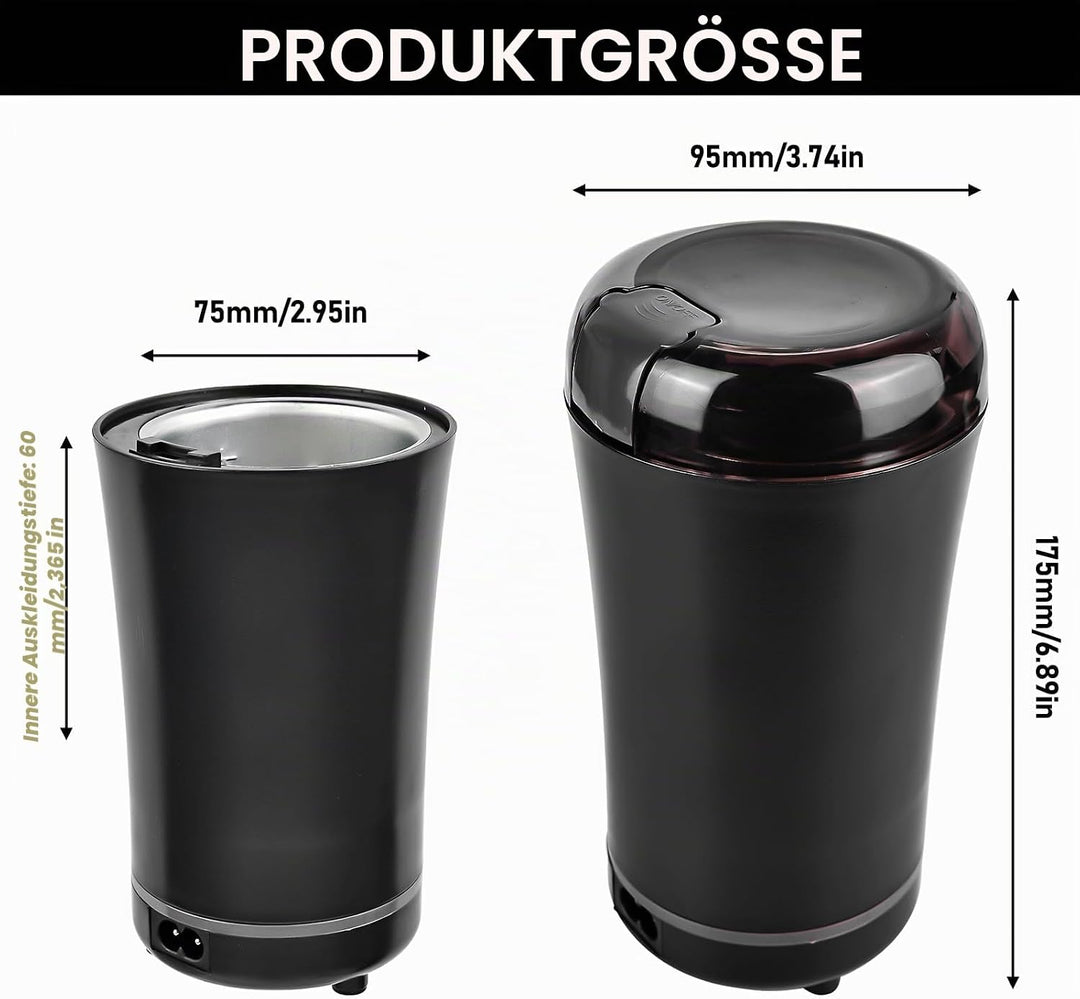 Kaffeemühle Elektrisch: Gewürzmühle Mahlwerk, Elektrisch Gewürzmühle mit Reinigungsbürste und Schlag
