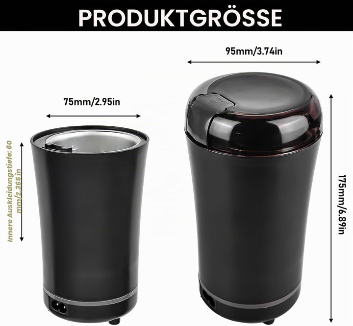 Kaffeemühle Elektrisch: Gewürzmühle Mahlwerk, Elektrisch Gewürzmühle mit Reinigungsbürste und Schlag