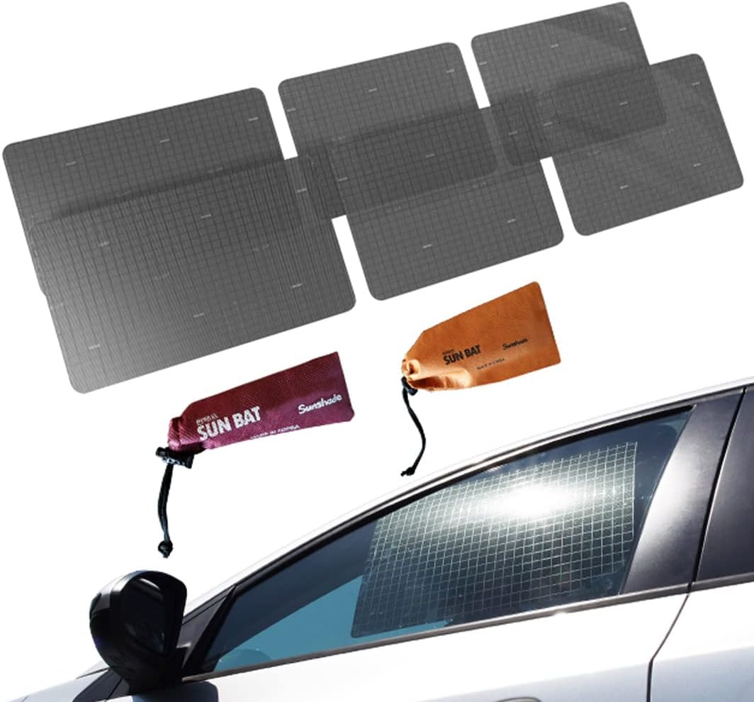 Sun Bat Statisch haftende Auto-Sonnenschutzfolie 6-er Packung Die einzige zertifizierte Autofenster-
