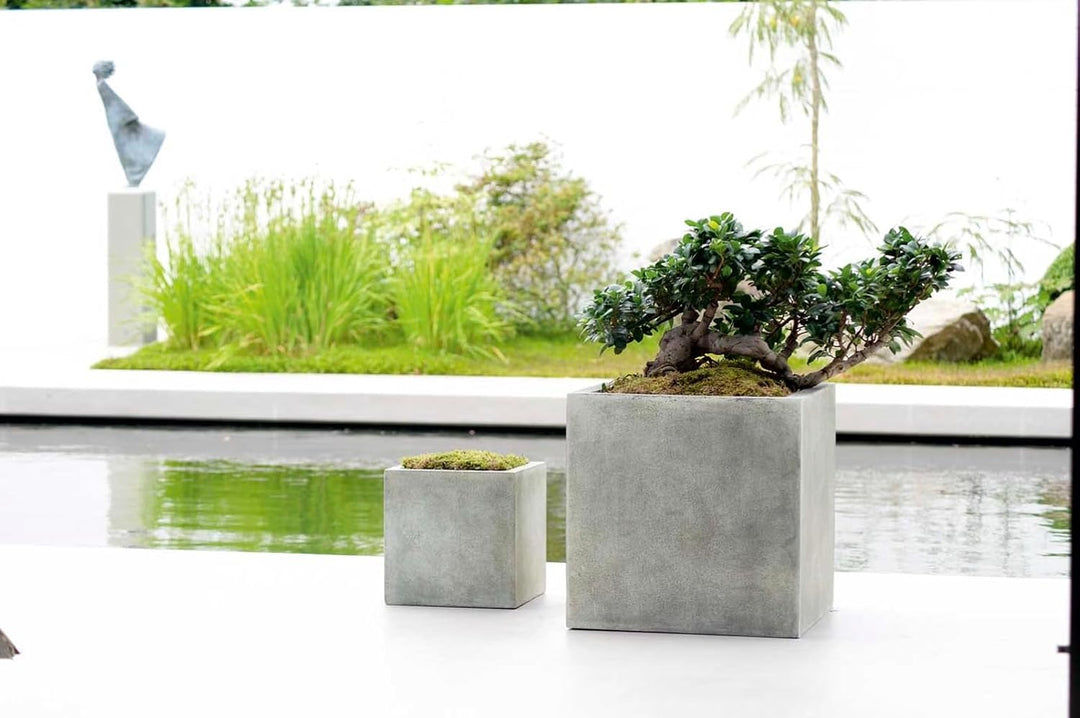 Casa Mina Esteras Pflanzkübel gross aussen - Fiberglas Blumenkübel 27x27x27cm - Premium Pflanzgefäss