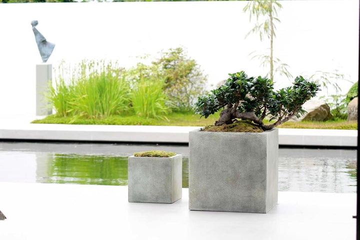 Casa Mina Esteras Pflanzkübel gross aussen - Fiberglas Blumenkübel 27x27x27cm - Premium Pflanzgefäss