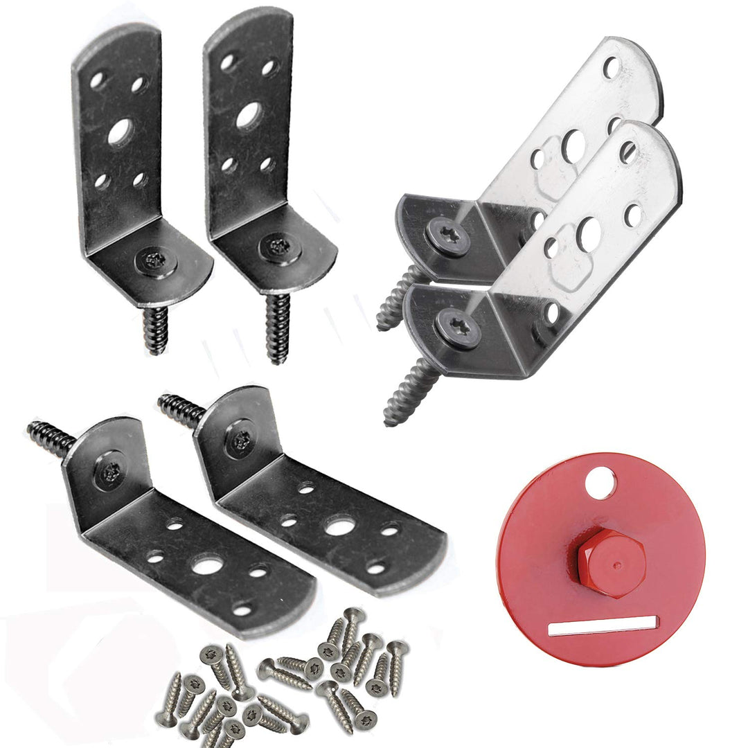 20 Stück Flechtzaunhalter lange Ausführung aus Edelstahl, inkl. V2a-Schrauben & Einschraub-Werkzeug