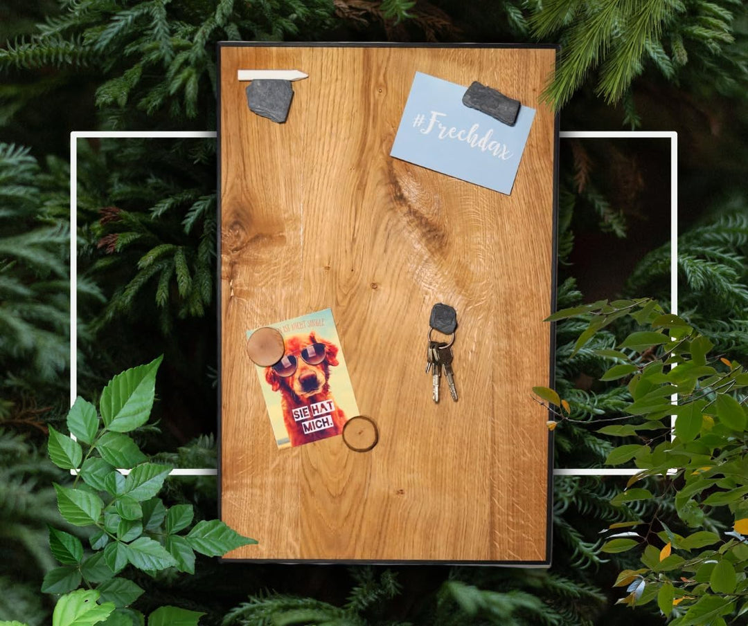 Magnettafel Echt Holz Eiche (Magnetwand+Kreidetafel+Pinnwand+Memoboard) verschiedene Grössen 20x80cm