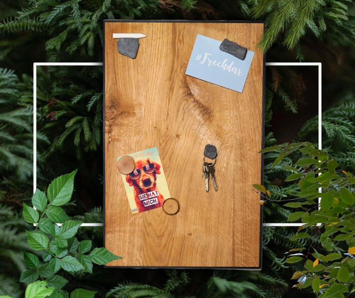 Magnettafel Echt Holz Eiche (Magnetwand+Kreidetafel+Pinnwand+Memoboard) verschiedene Grössen 20x80cm