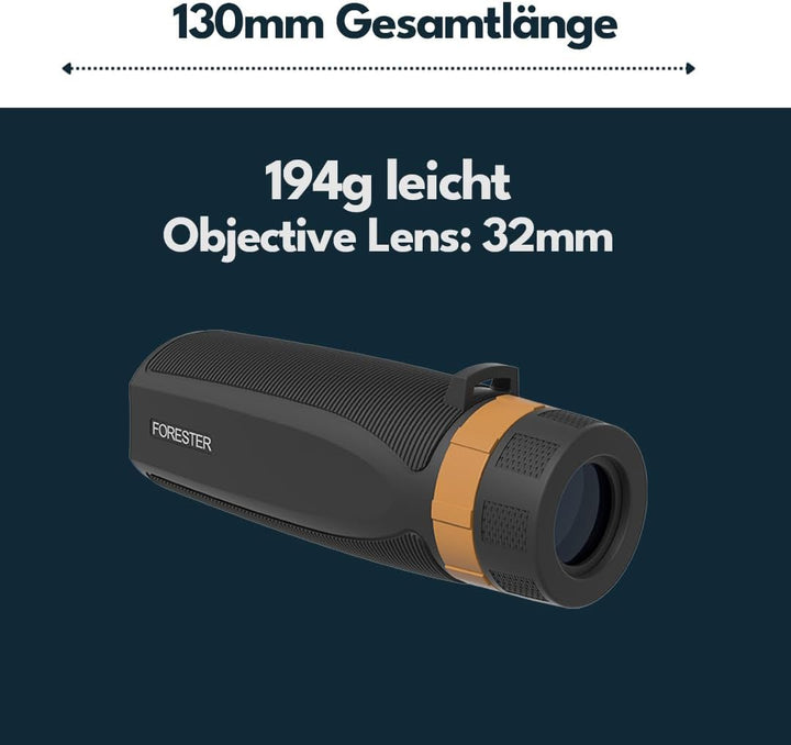 Vector Optics SCMO-03 Forester 8x32 Monocular für Sport, Freizeit, Jagd, Camping und Outdoor