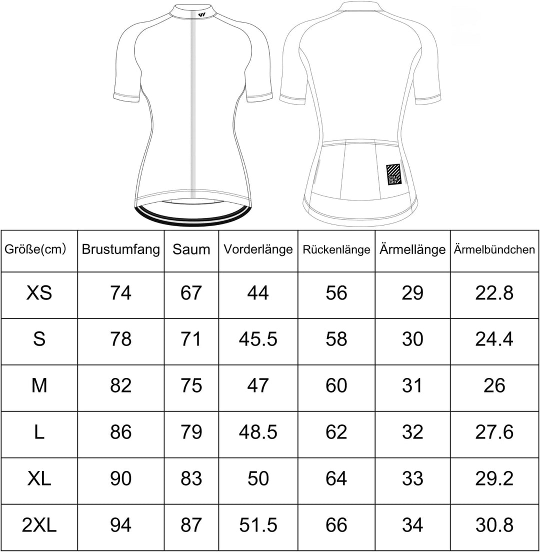 Wulibike Radtrikot Damen Langarm Fahrradtrikot Atmungsaktiv Rennrad Trikot mit 3 Rückentaschen, 2-vi