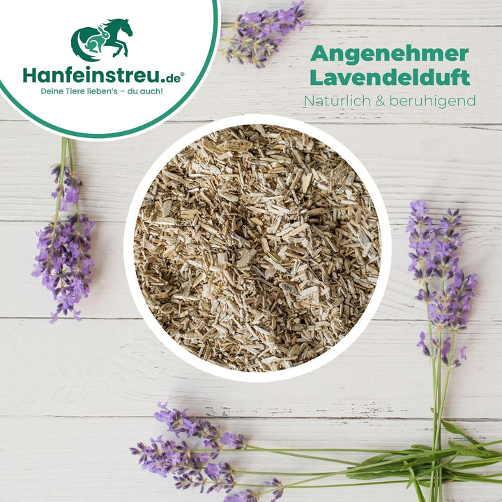 Hanfeinstreu mit Lavendel für Kleintiere, Hühner und Pferde, 30 Liter, 100% Naturprodukt, Extrem Sau