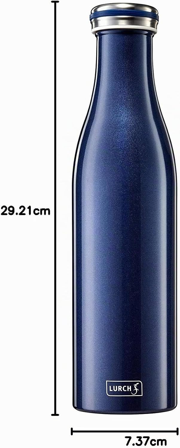 Lurch 240862 Isolierflasche/Thermoflasche für heisse und kalte Getränke aus doppelwandigem Edelstahl