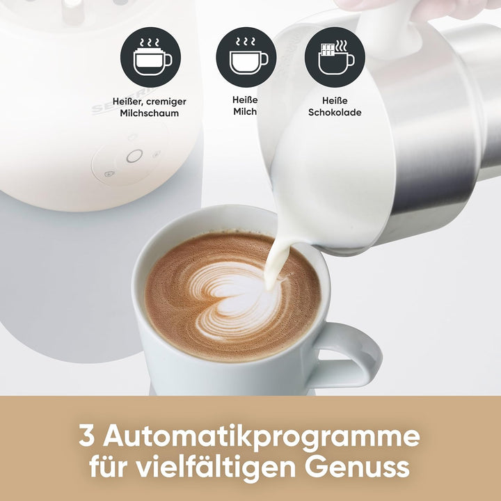 SEVERIN SPUMA Lite Design Induktions-Milchaufschäumer, elektrischer Milchschäumer mit Edelstahl-Milc