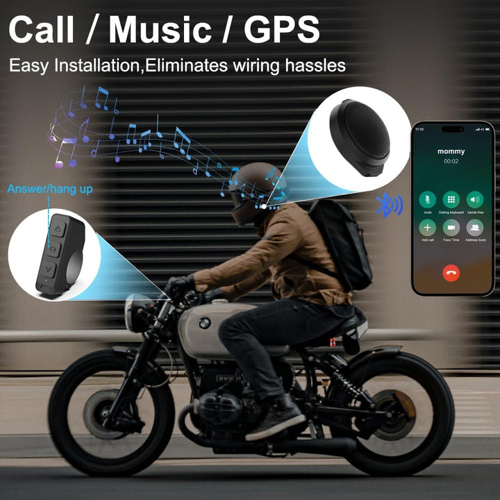 OBEST Motorradhelm-Headset, Bluetooth-Lautsprecher, kabellose Installation mit Fernbedienung, BT5.3