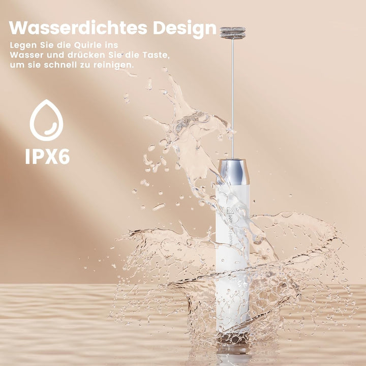 Maestri House Wiederaufladbarer Milchaufschäumer, Tragbarer Elektrischer Schaumbereiter, Wasserdicht