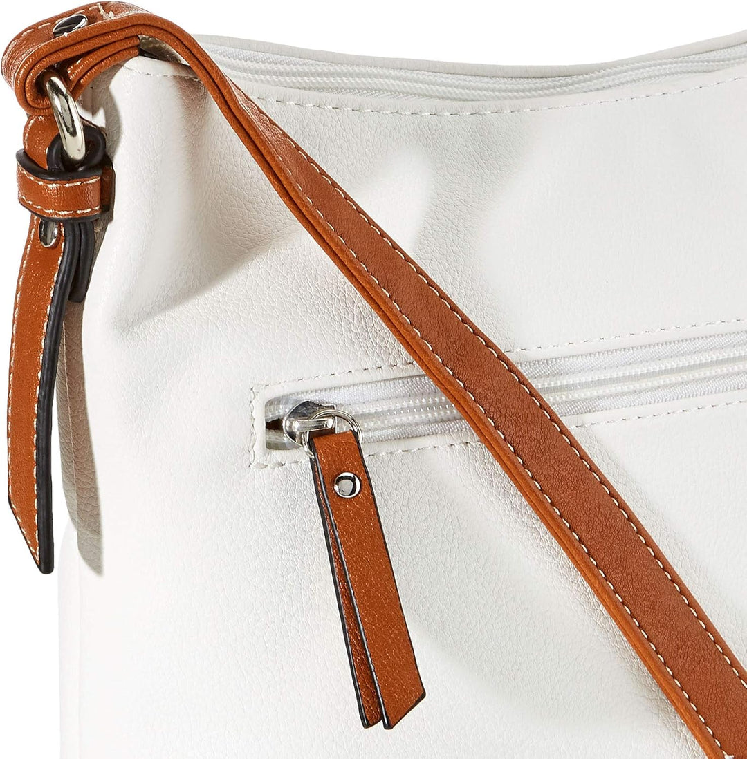 TOM TAILOR bags Novara Damen Umhängetasche Crossbody Bag 28 x 8,5 x 25 Weiss, 28 x 8,5 x 25 Weiss