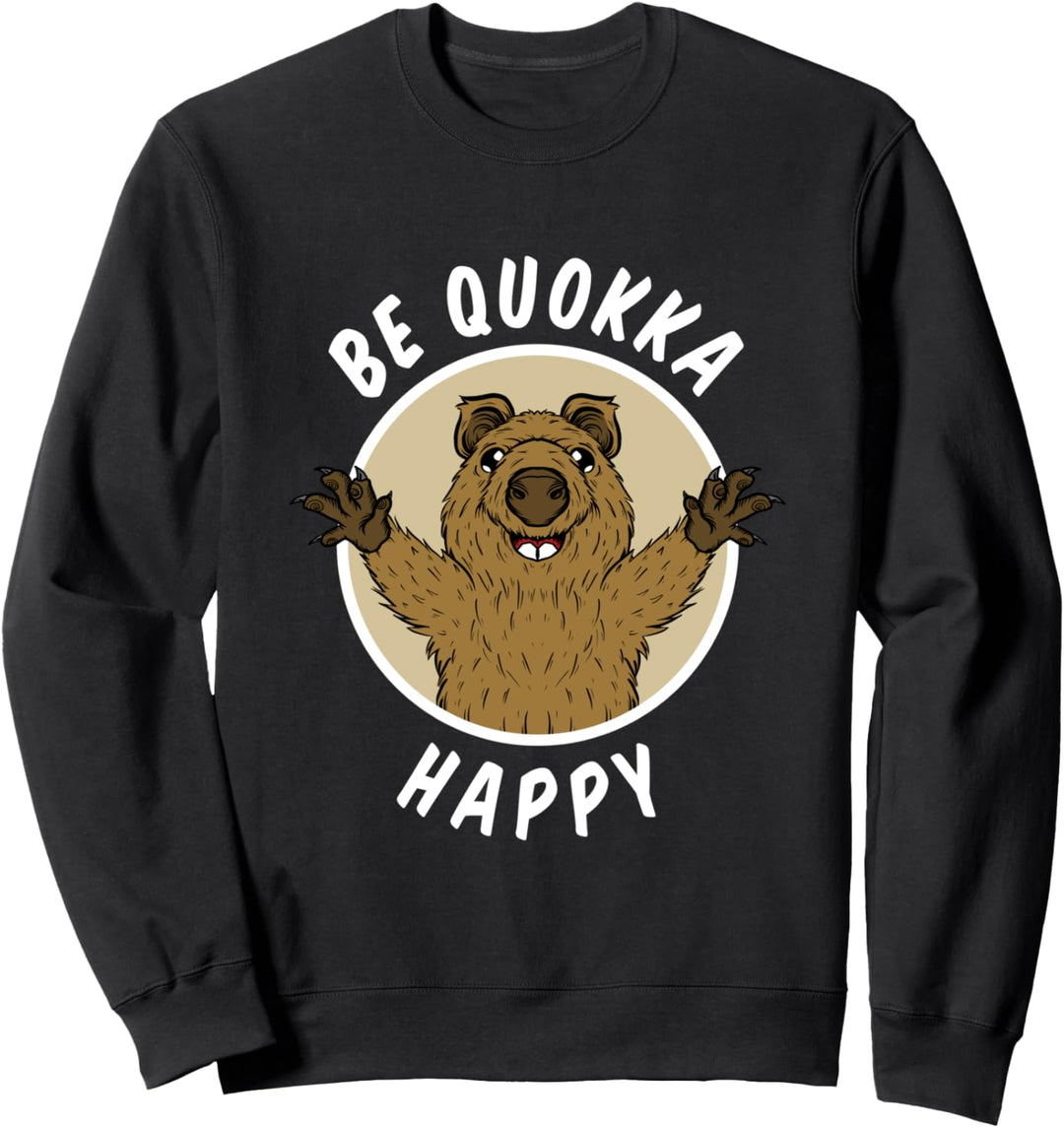 Be Quokka Happy Backpacker Australien Quokkas Känguru Sweatshirt